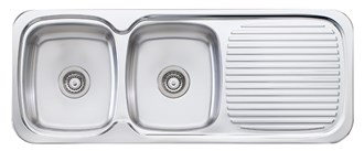 Oliveri Lakeland Double Bowl Sink With Drainer