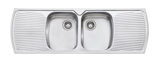 Oliveri Monet Double Bowl Topmount Sink With Double Drainer