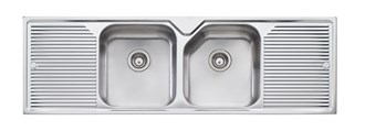 Oliveri Nu-Petite Double Bowl Topmount Sink With Double Drainer