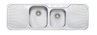 Oliveri Petite 1 & 3/4 Bowl Topmount Sink With Double Drainer
