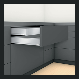 Blum LEGRABOX pure Inner Drawer M Height 90.5MM drawer 270MM TIP-ON BLUMOTION in Terra Black 40KG for drawer weight 10-20kg