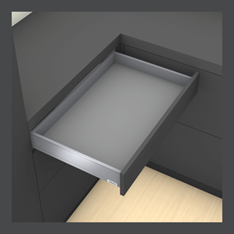 Blum LEGRABOX pure M Height 90.5MM drawer 270MM TIP-ON BLUMOTION in Orion Grey 40KG for drawer weight of 10-20kg