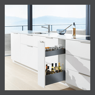 Blum LEGRABOX SPACE TWIN 450MM integrated BLUMOTION in Orion Grey 40KG
